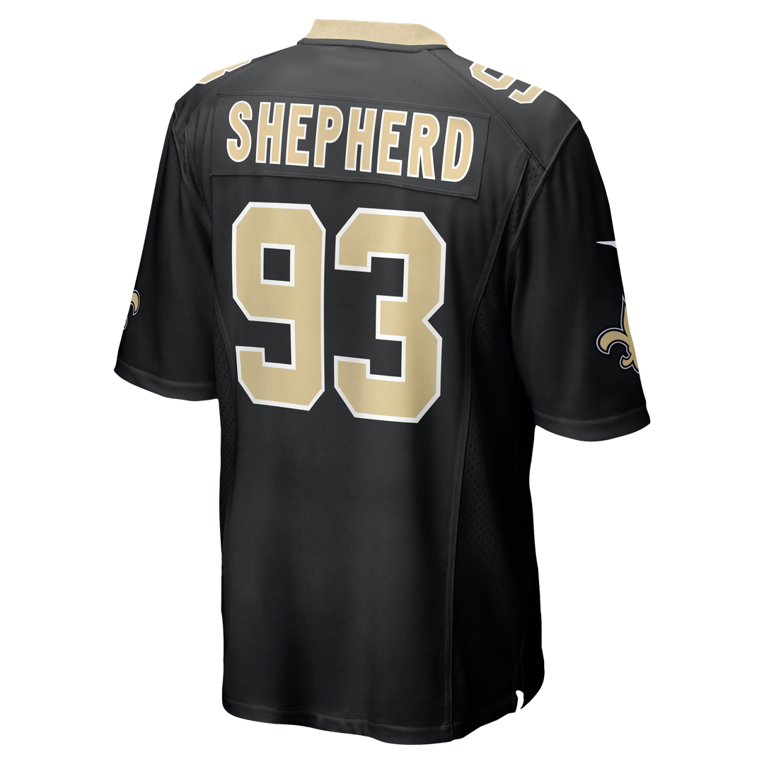New Orleans Saints Nathan Shepherd Nike Black Game Jersey product image 3, provided for visual reference and product detail