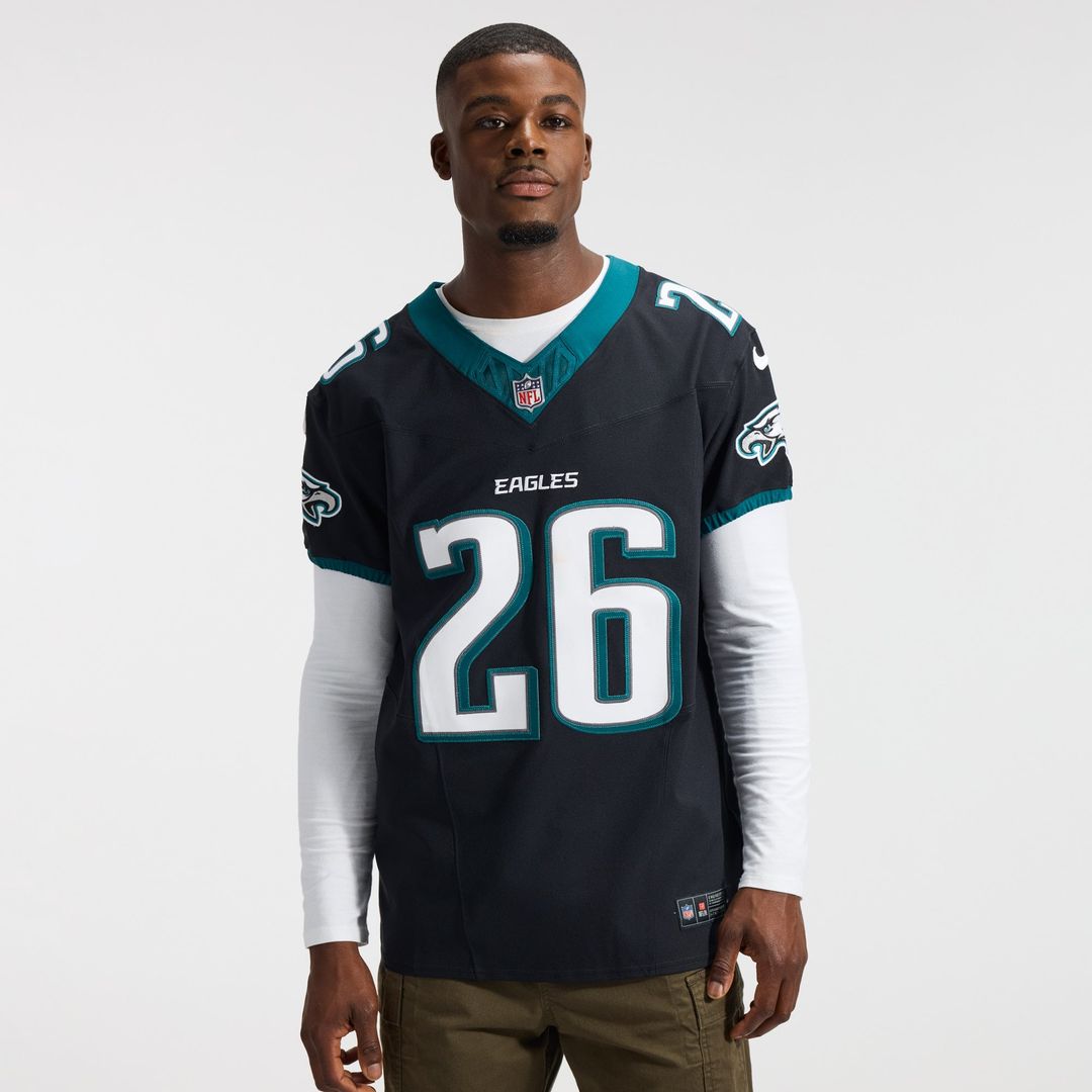 Philadelphia Eagles Saquon Barkley Nike Black Alternate Vapor F.U.S.E. Elite Jersey product image 2, provided for visual