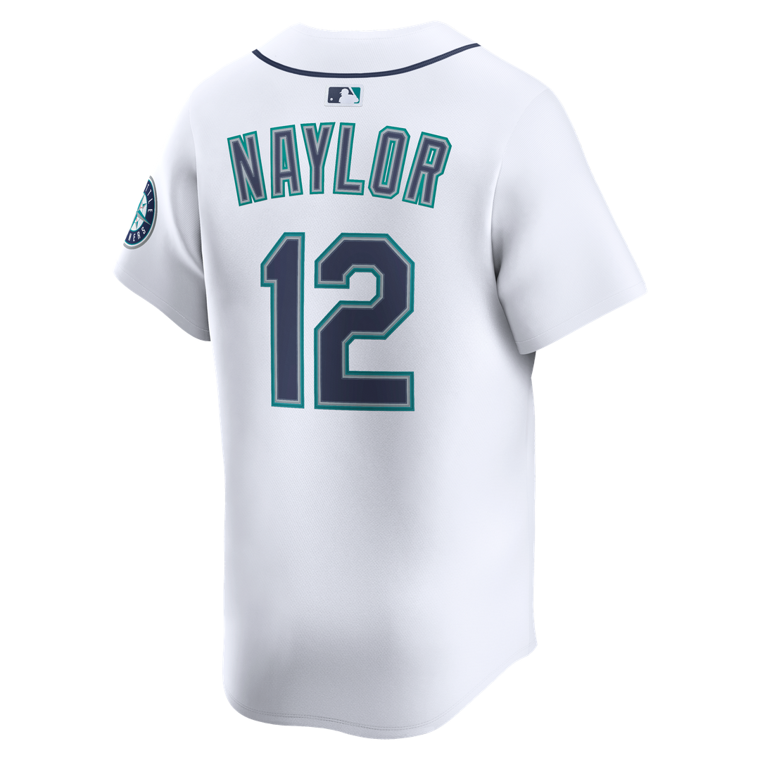Seattle Mariners Josh Naylor Nike White Home Limited Jersey product image 3, provided for visual reference and product