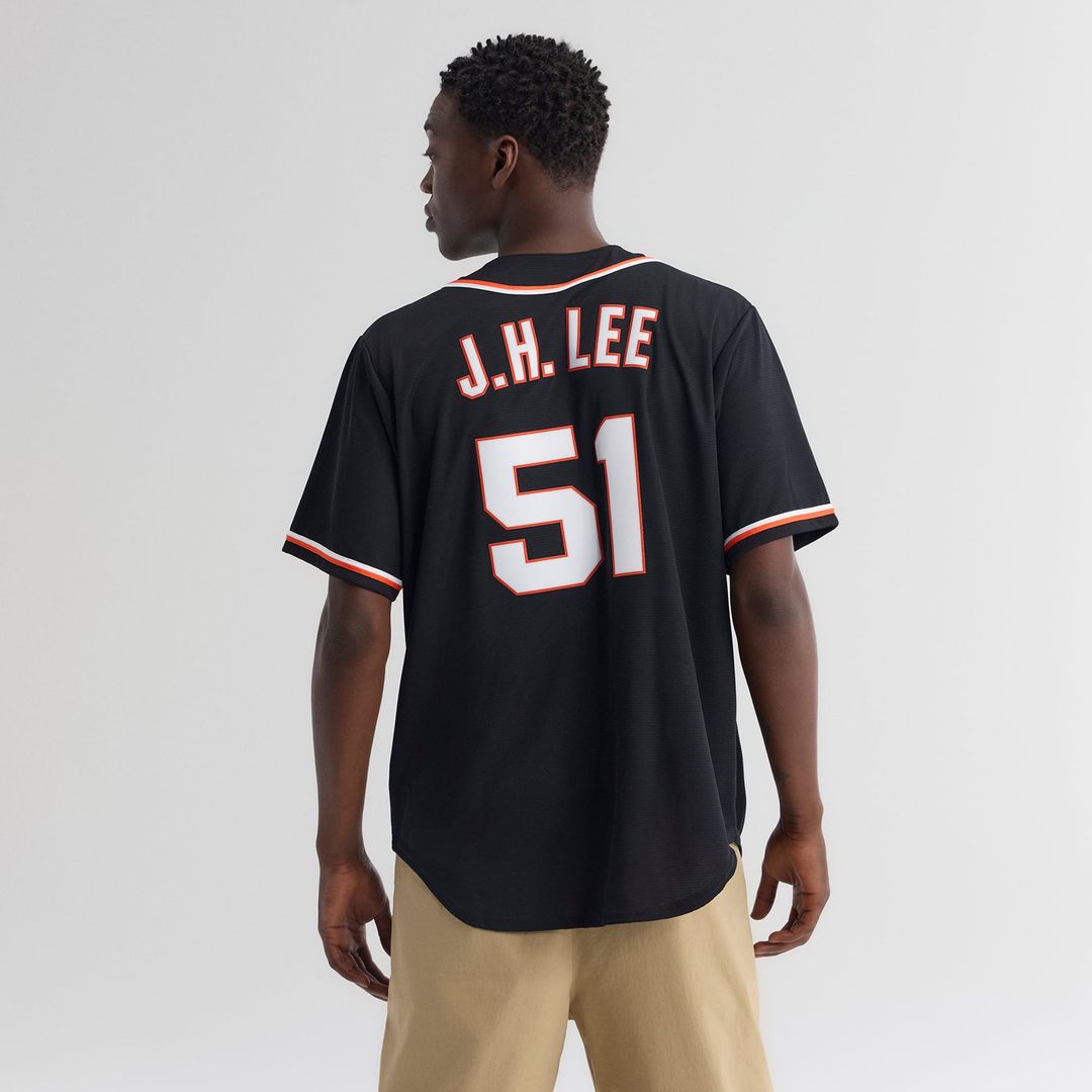 San Francisco Giants Jung Hoo Lee Nike Fashion Replica Black Out Jersey product image 3, provided for visual reference and