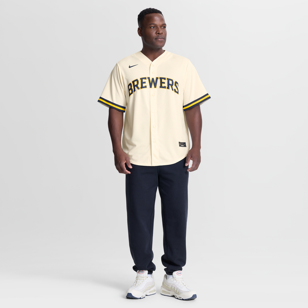 Milwaukee Brewers Dustin May Nike Cream Home Replica Jersey product image 2, provided for visual reference and product