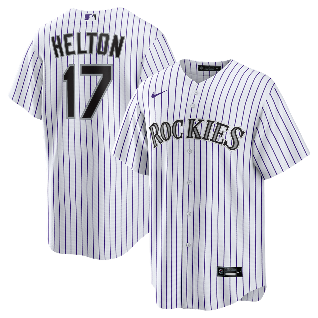 Colorado Rockies Todd Helton Nike White Home Retired Player Replica Jersey product image 1, provided for visual reference