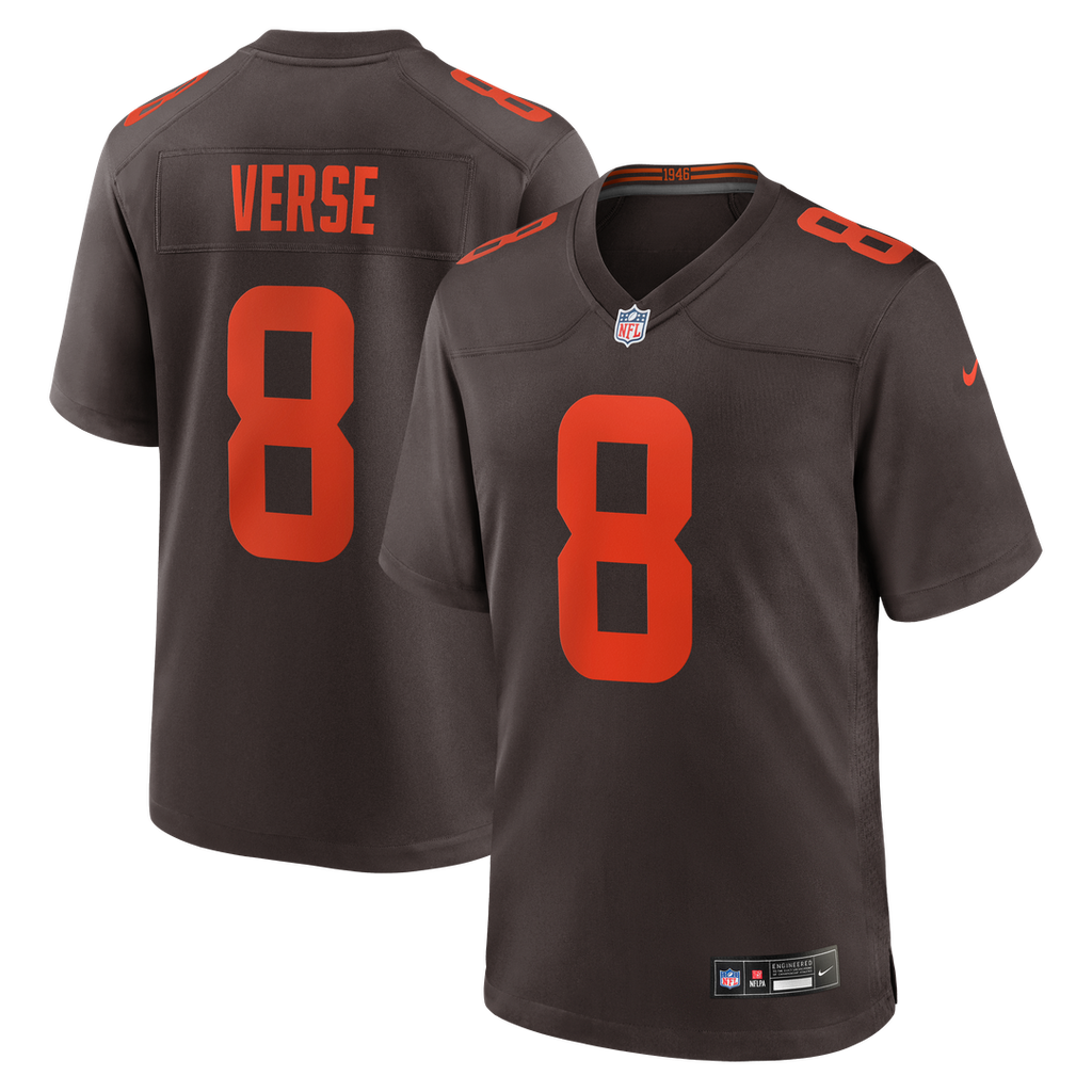 Cleveland Browns Jared Verse Nike Brown Nike Game Jersey product image 1, provided for visual reference and product detail