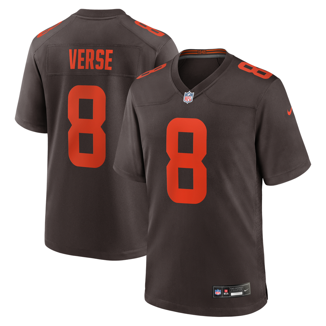 Cleveland Browns Jared Verse Nike Brown Nike Game Jersey product image 1, provided for visual reference and product detail