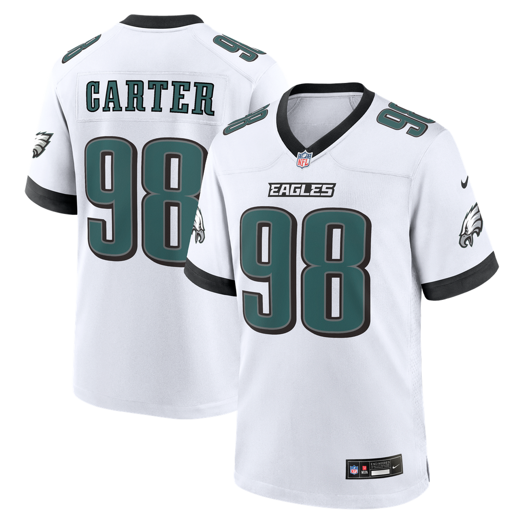 Philadelphia Eagles Jalen Carter Nike White Game Jersey product image 4, provided for visual reference and product detail