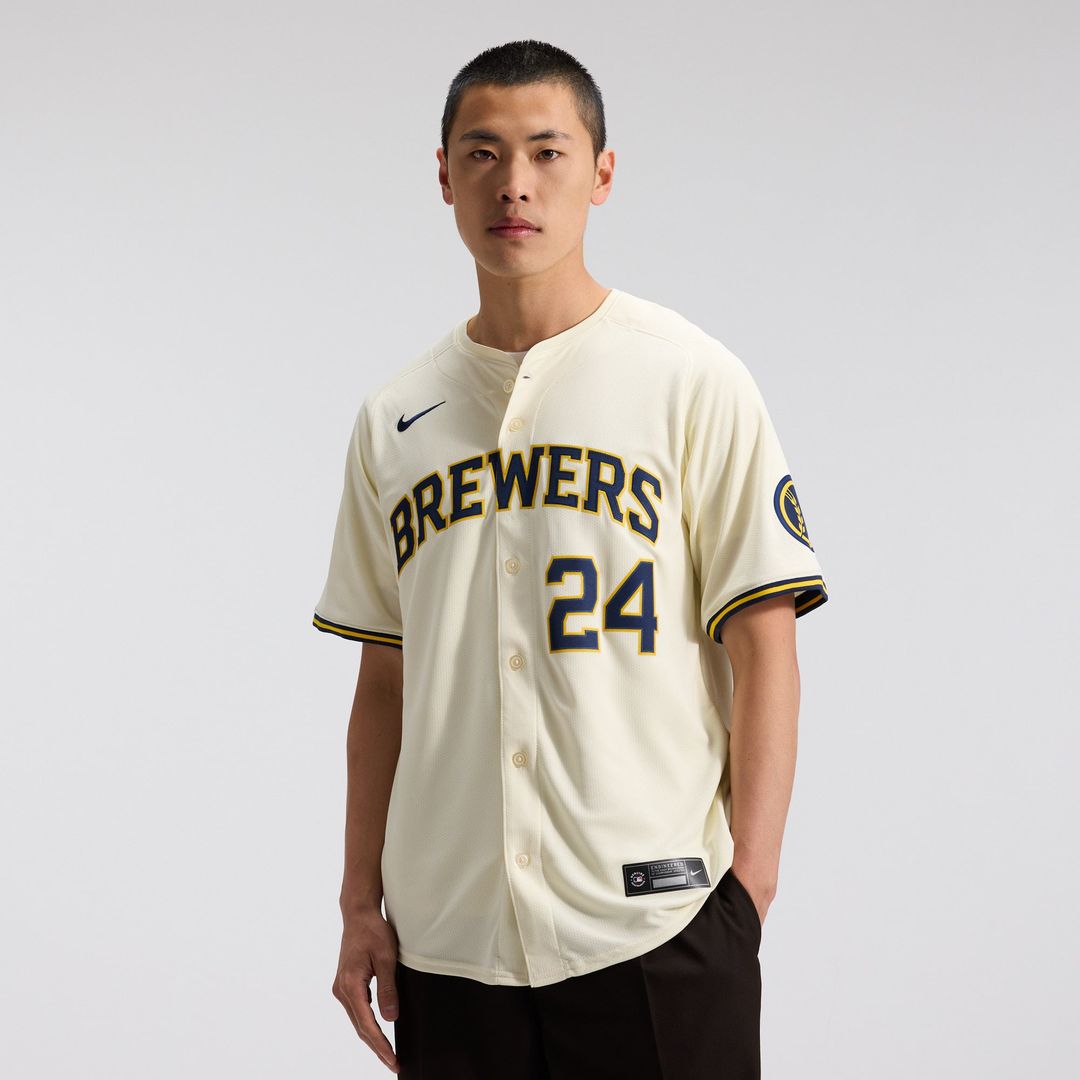 Milwaukee Brewers William Contreras Nike Cream Home Limited Player Jersey product image 2, provided for visual reference and