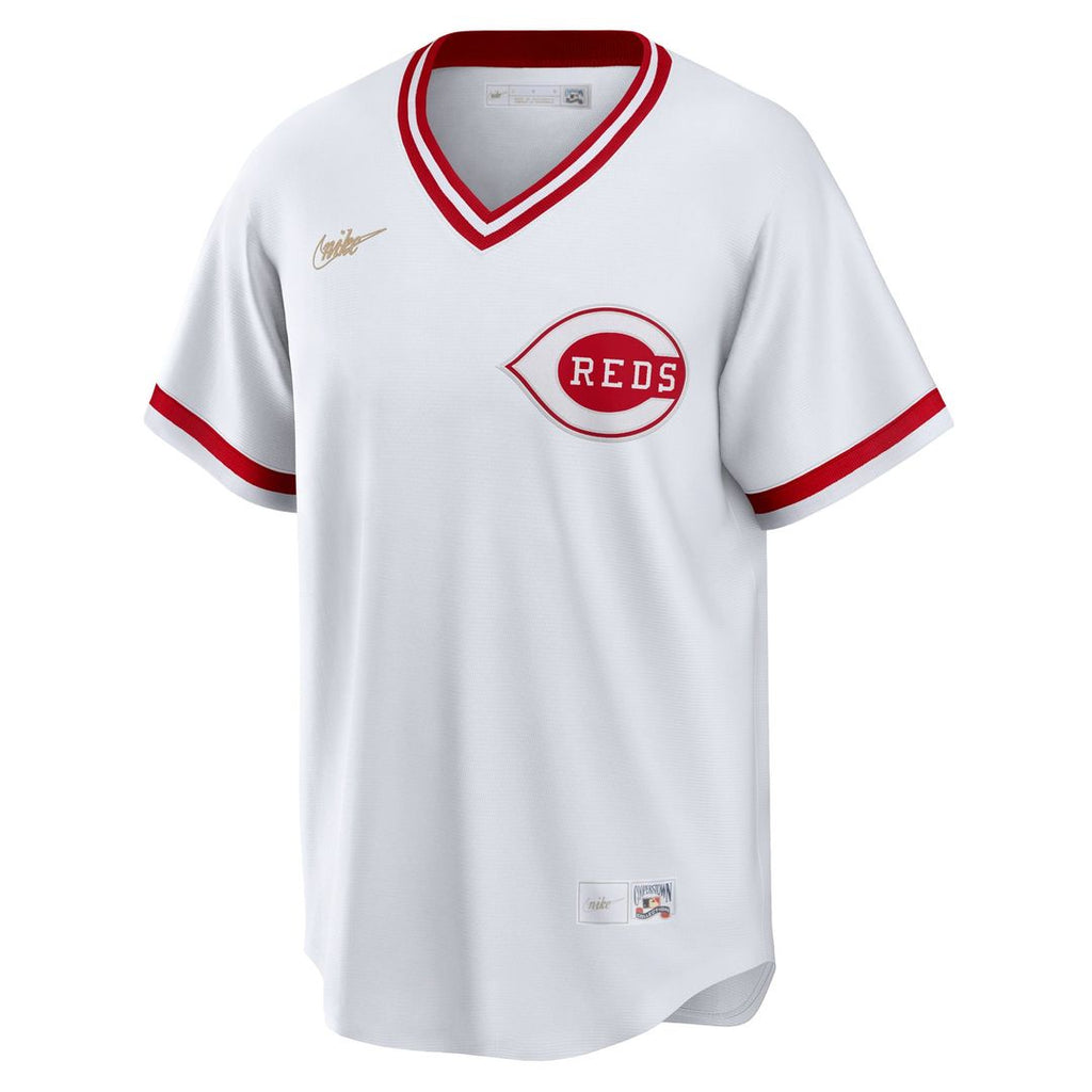 Cincinnati Reds Nike White Home Cooperstown Collection Team Jersey product image 2, provided for visual reference and