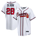 Atlanta Braves Matt Olson Nike White Home Replica Jersey product image 1, provided for visual reference and product detail
