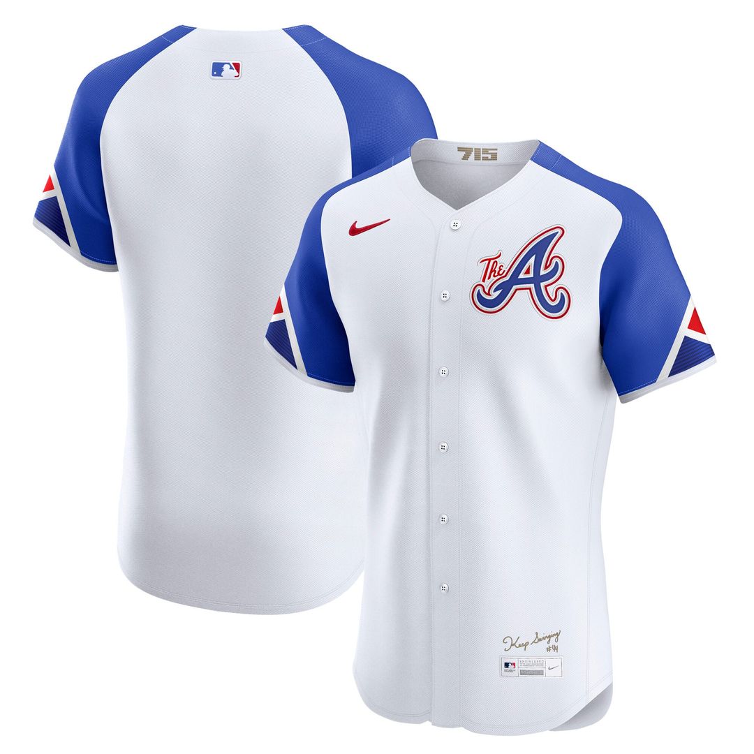 Atlanta Braves Nike White City Connect Elite Jersey product image 1, provided for visual reference and product detail review