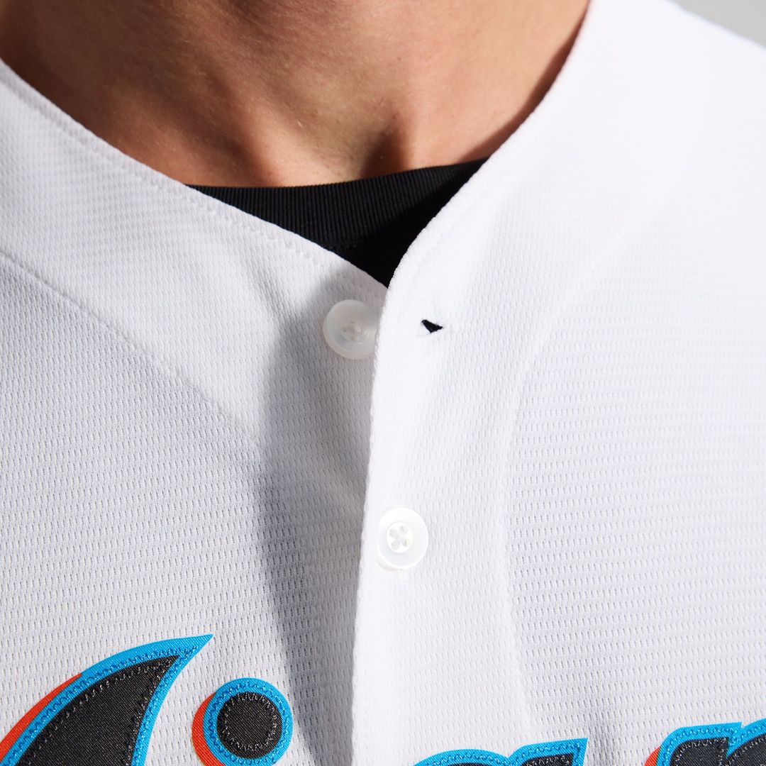Miami Marlins Nike White Home Replica Team Jersey product image 12, provided for visual reference and product detail review
