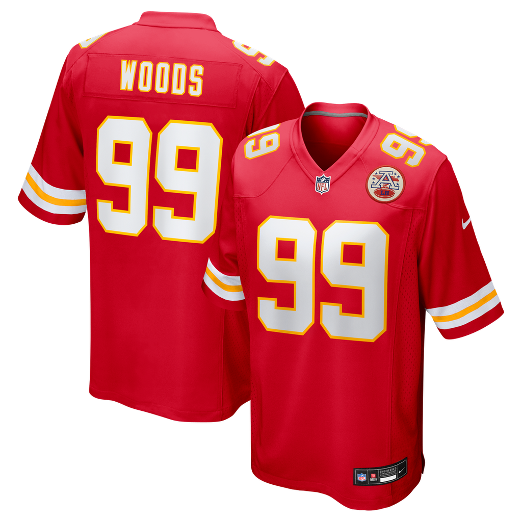 Kansas City Chiefs Peter Woods Nike Red Team Game Jersey product image 1, provided for visual reference and product detail