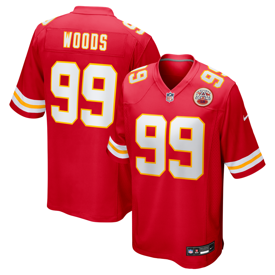 Kansas City Chiefs Peter Woods Nike Red Team Game Jersey product image 1, provided for visual reference and product detail