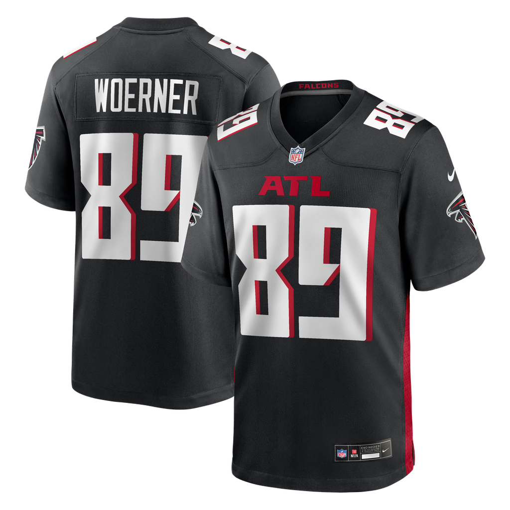 Atlanta Falcons Charlie Woerner Nike Black Game Jersey product image 1, provided for visual reference and product detail