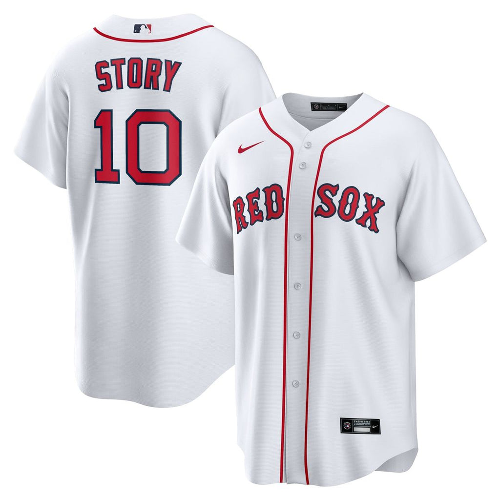 Boston Red Sox Trevor Story Nike White Home Replica Jersey product image 1, provided for visual reference and product detail