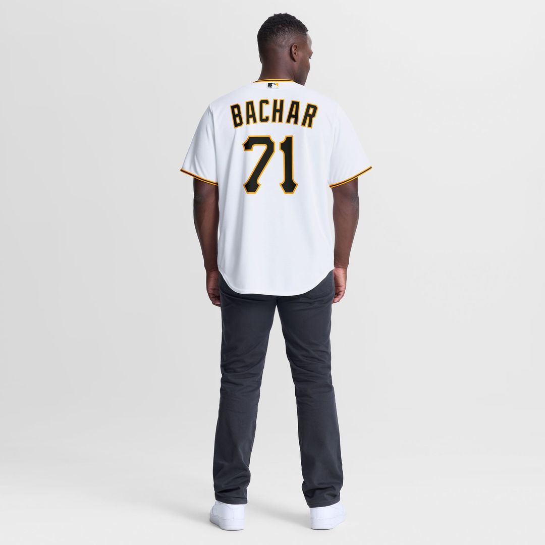 Pittsburgh Pirates Lake Bachar Nike White Home Replica Jersey product image 3, provided for visual reference and product