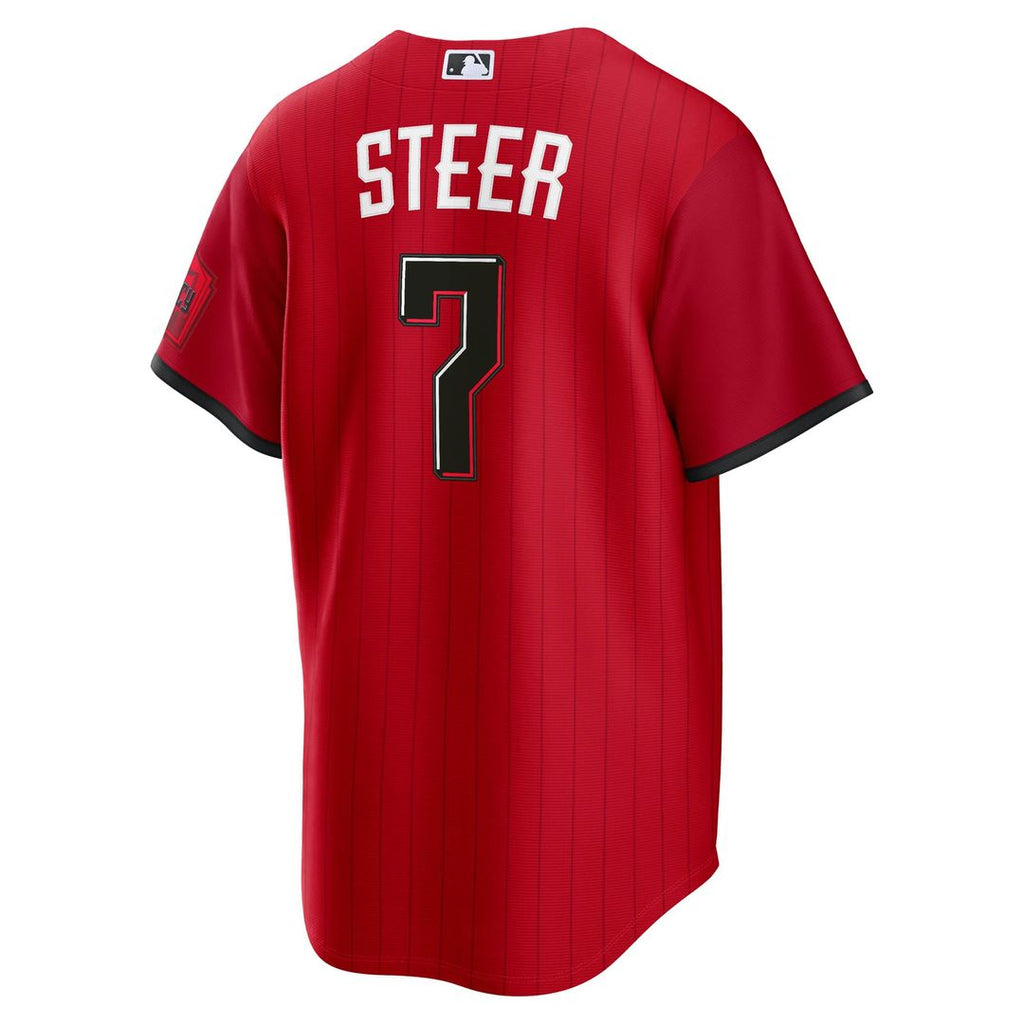 Cincinnati Reds Spencer Steer Nike Red 2026 City Connect Stadium Jersey product image 3, provided for visual reference and