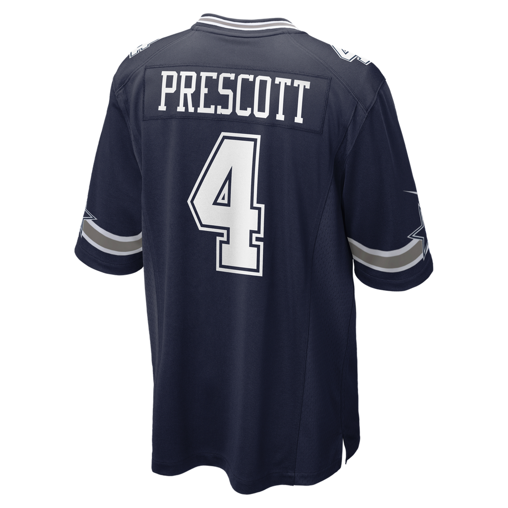 Dallas Cowboys Dak Prescott Nike Navy Game Team Jersey product image 3, provided for visual reference and product detail