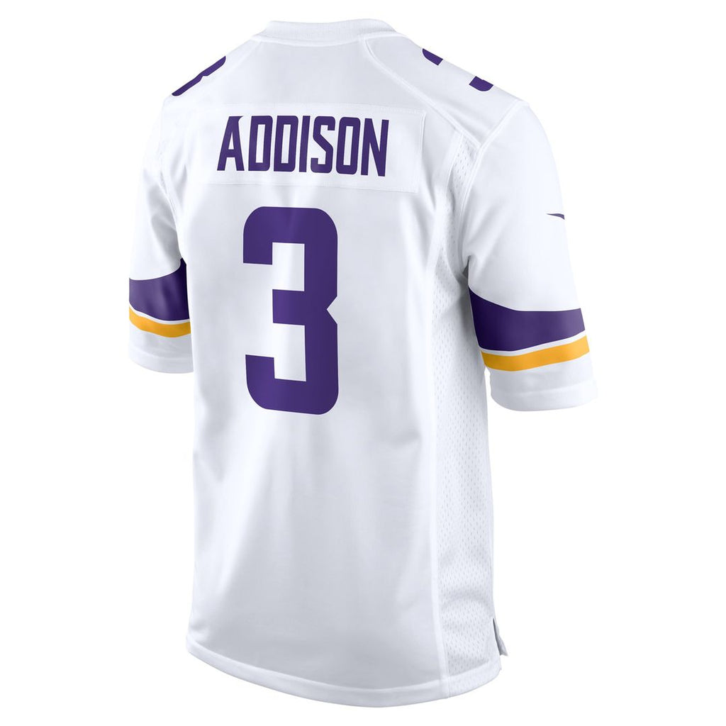 Minnesota Vikings Jordan Addison Nike White Away Game Jersey product image 6, provided for visual reference and product