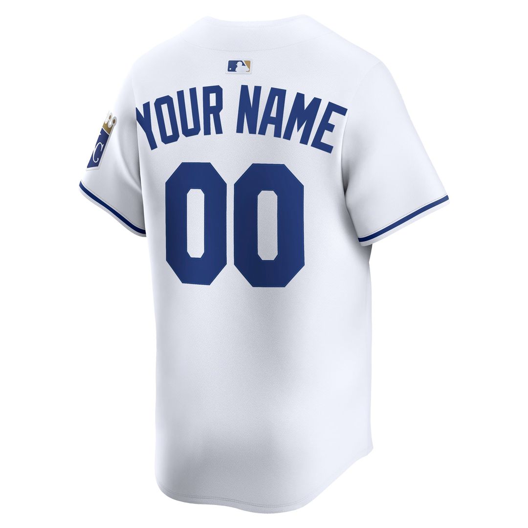 Kansas City Royals Nike White Home Limited Custom Jersey product image 3, provided for visual reference and product detail