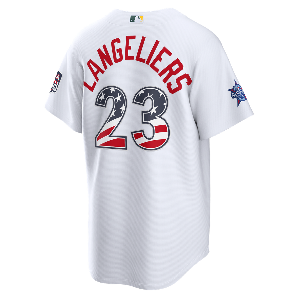 2026 All-Star Edition Stars & Stripes Athletics Shea Langeliers Nike White Stadium Jersey product image 3, provided for