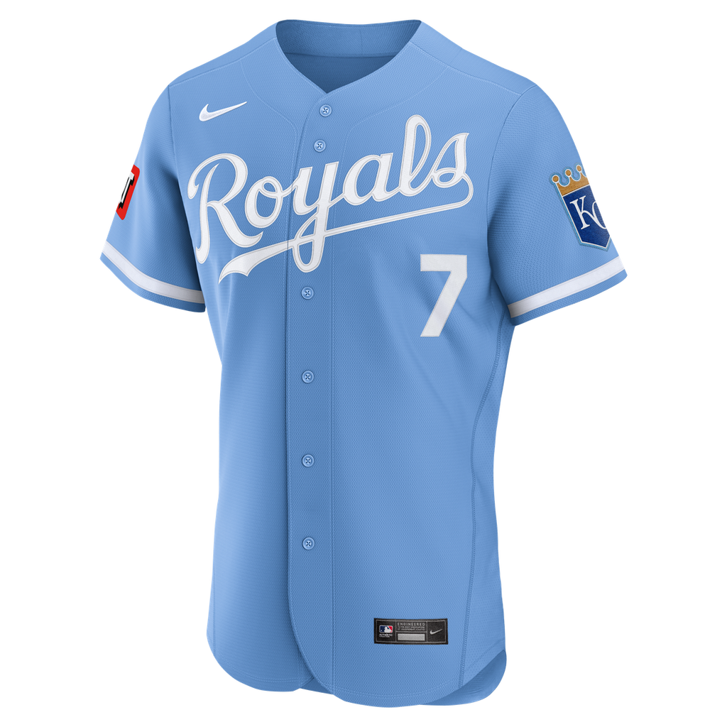 Kansas City Royals Bobby Witt Jr. Nike Light Blue Alternate Authentic Sponsor Patch Jersey product image 2, provided for