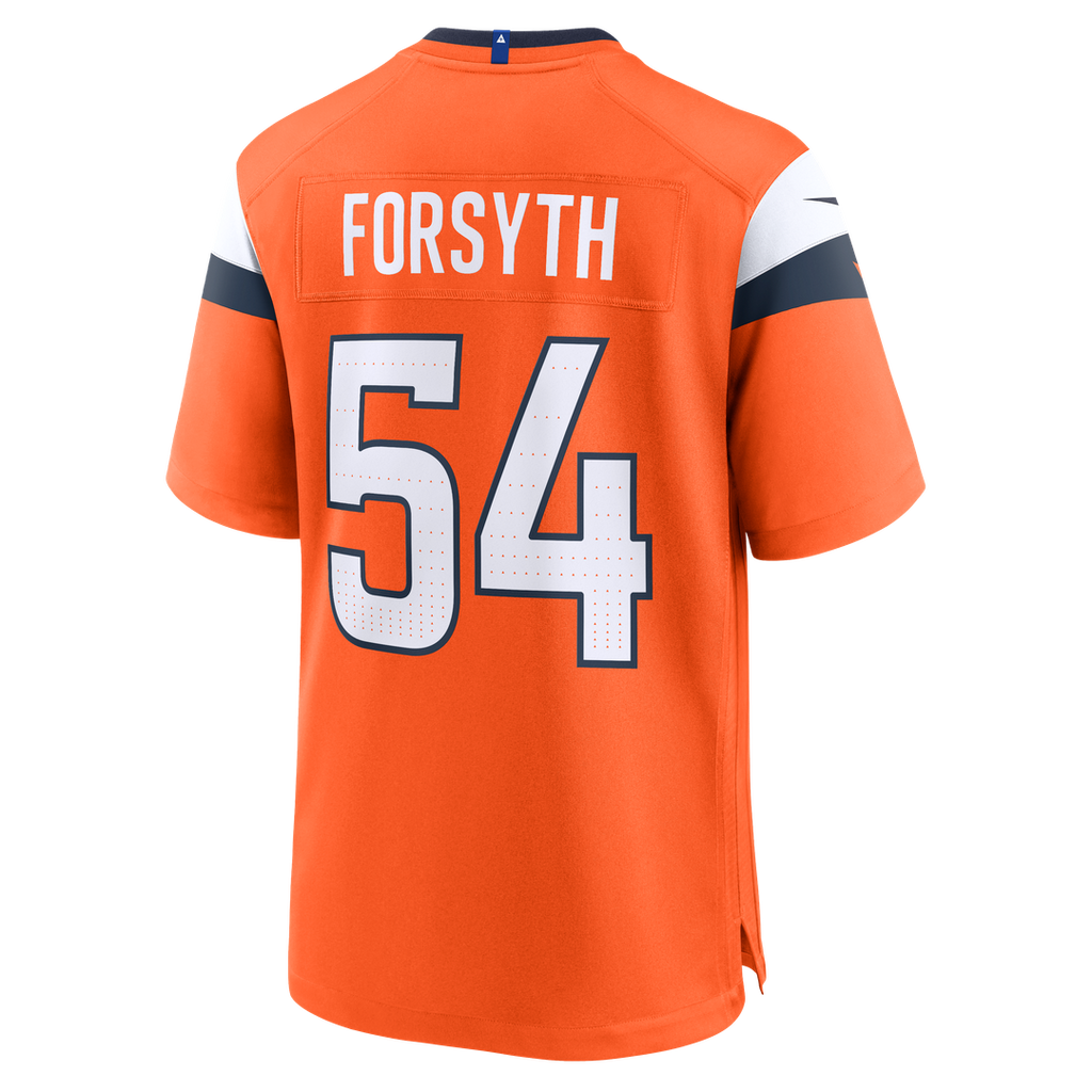 Denver Broncos Alex Forsyth Nike Orange Team Game Jersey product image 3, provided for visual reference and product detail