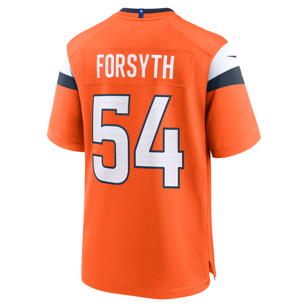Denver Broncos Alex Forsyth Nike Orange Team Game Jersey product image 3, provided for visual reference and product detail