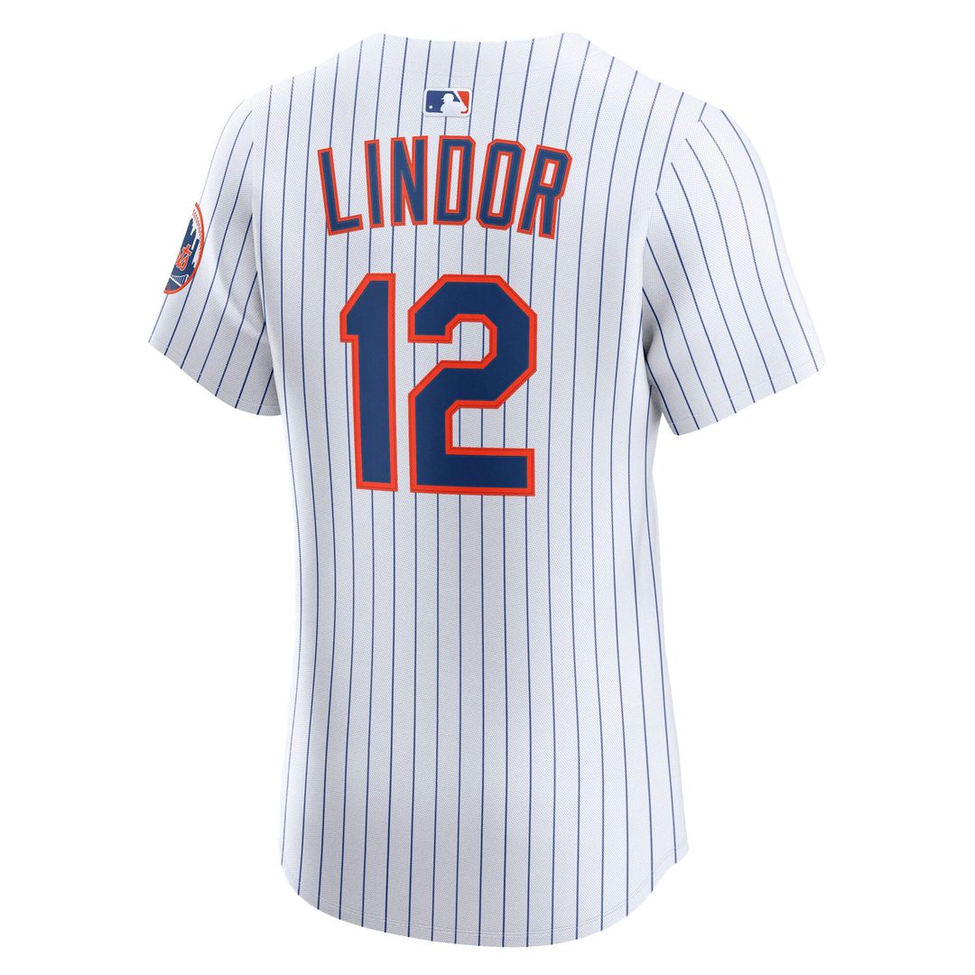 New York Mets Francisco Lindor Nike White Home Elite Player Jersey product image 3, provided for visual reference and