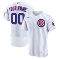 Chicago Cubs Nike White Home Authentic Custom Jersey product image 1, provided for visual reference and product detail review