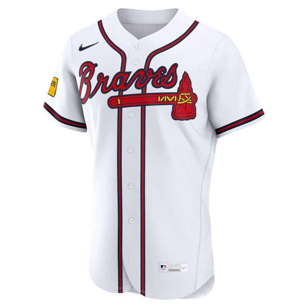 Atlanta Braves Nike White Home Sponsor Patch Authentic Jersey product image 2, provided for visual reference and product