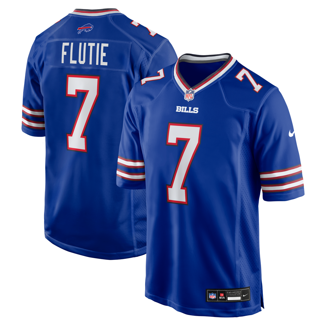 Buffalo Bills Doug Flutie Nike Royal Game Retired Player Jersey product image 1, provided for visual reference and product