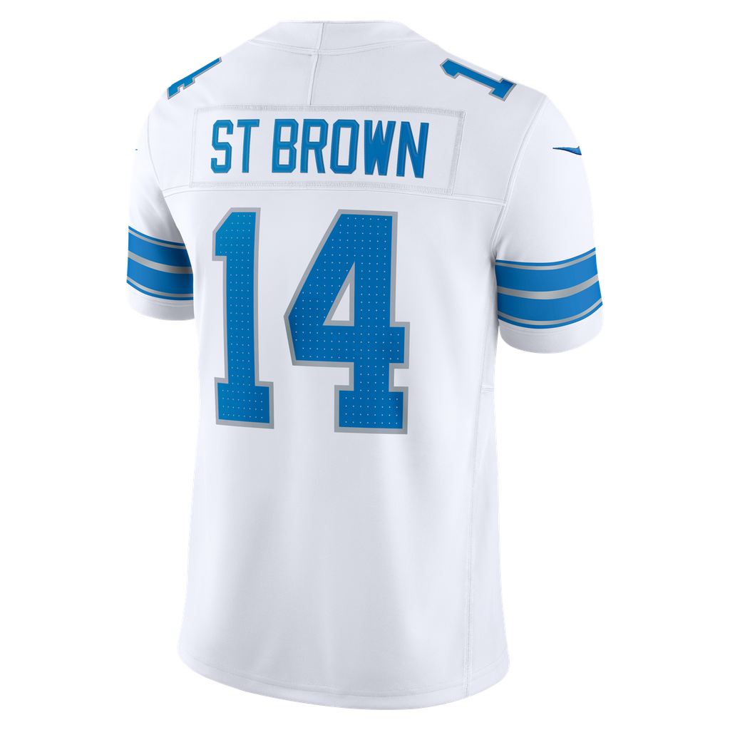 Detroit Lions Amon-Ra St. Brown Nike White Vapor F.U.S.E. Stitched Limited Jersey product image 6, provided for visual
