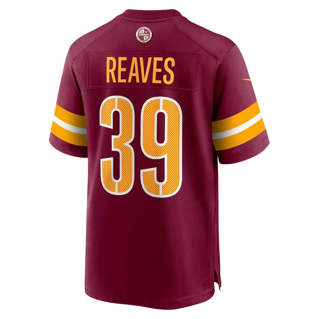 Washington Commanders Jeremy Reaves Nike Burgundy Game Jersey product image 9, provided for visual reference and product