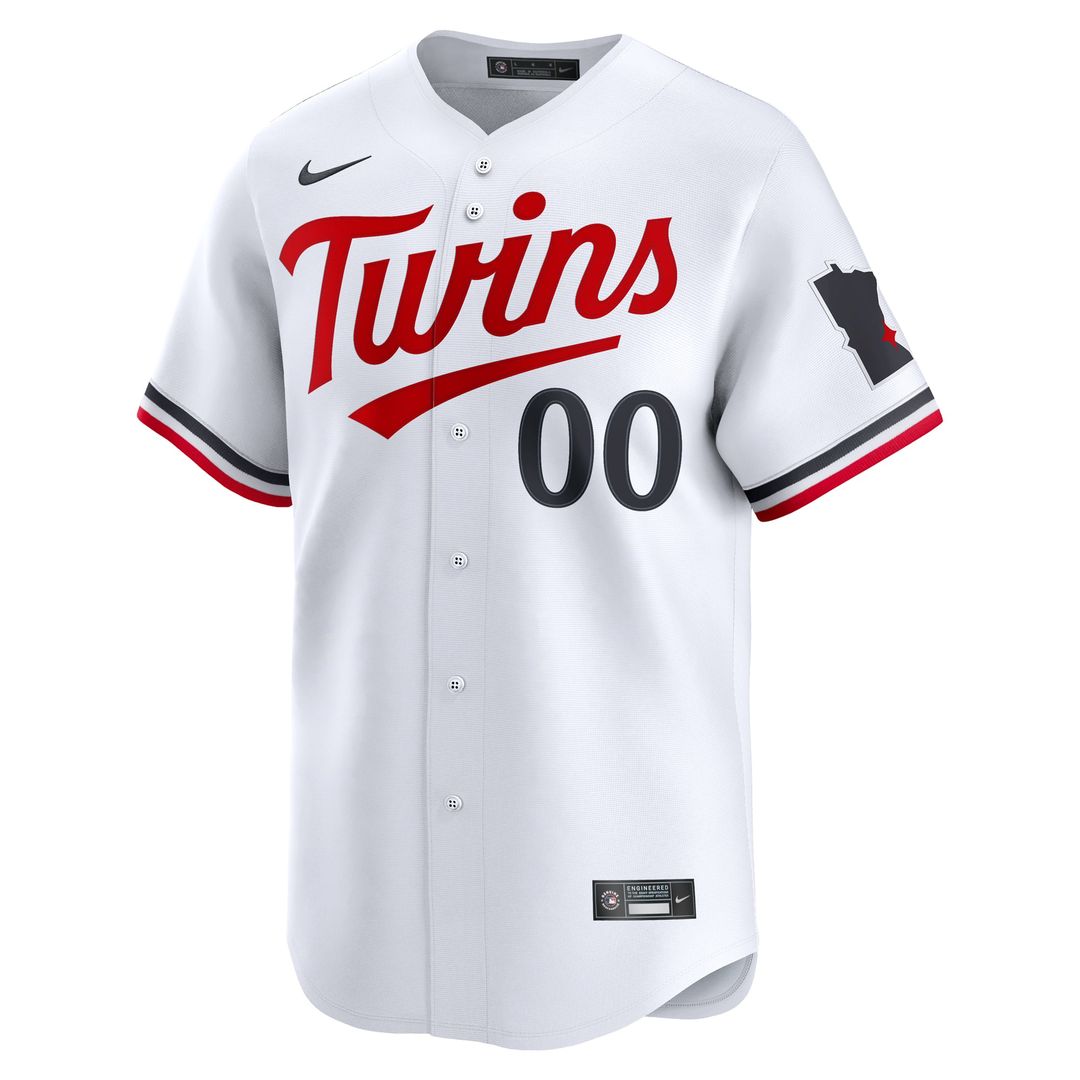 Minnesota Twins Nike White Home Limited Custom Jersey product image 2, provided for visual reference and product detail