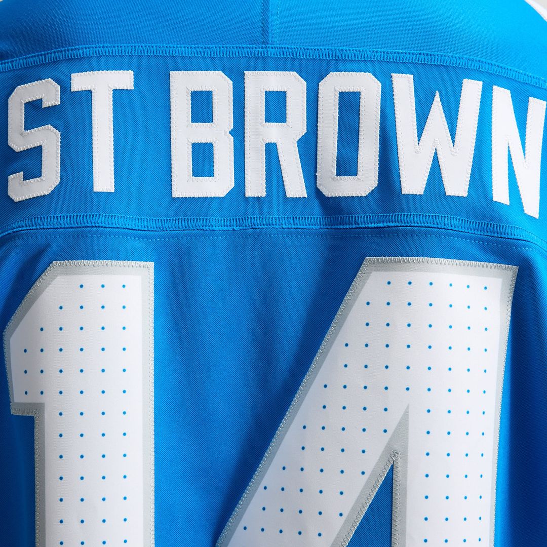 Detroit Lions Amon-Ra St. Brown Nike White Vapor F.U.S.E. Stitched Limited Jersey product image 17, provided for visual