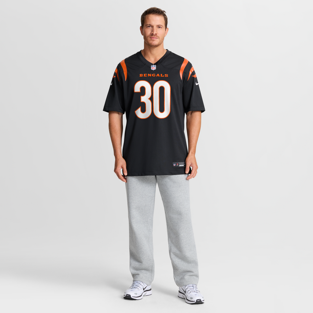 Cincinnati Bengals Chase Brown Nike Black Team Game Jersey product image 7, provided for visual reference and product detail