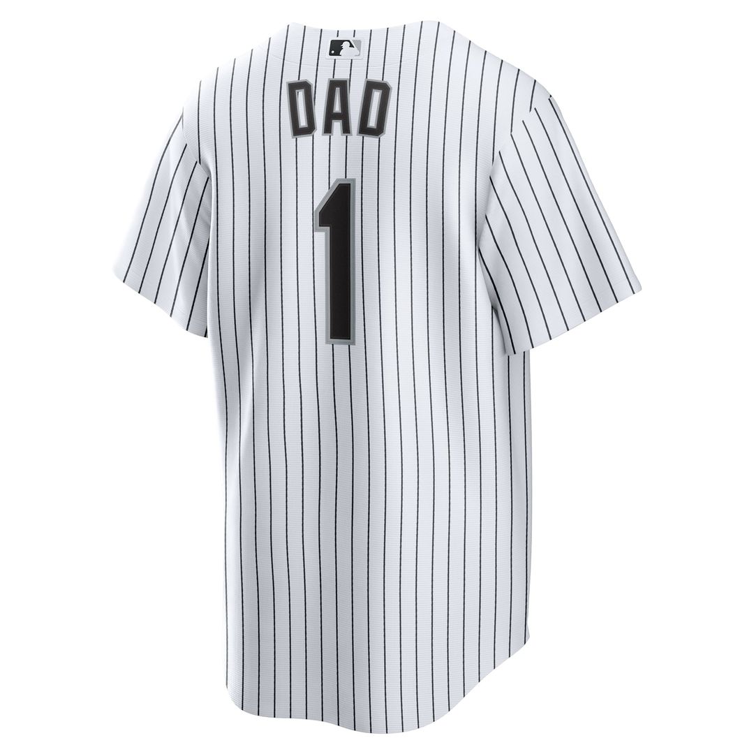 Chicago White Sox Nike White #1 Dad Home Replica Jersey product image 3, provided for visual reference and product detail