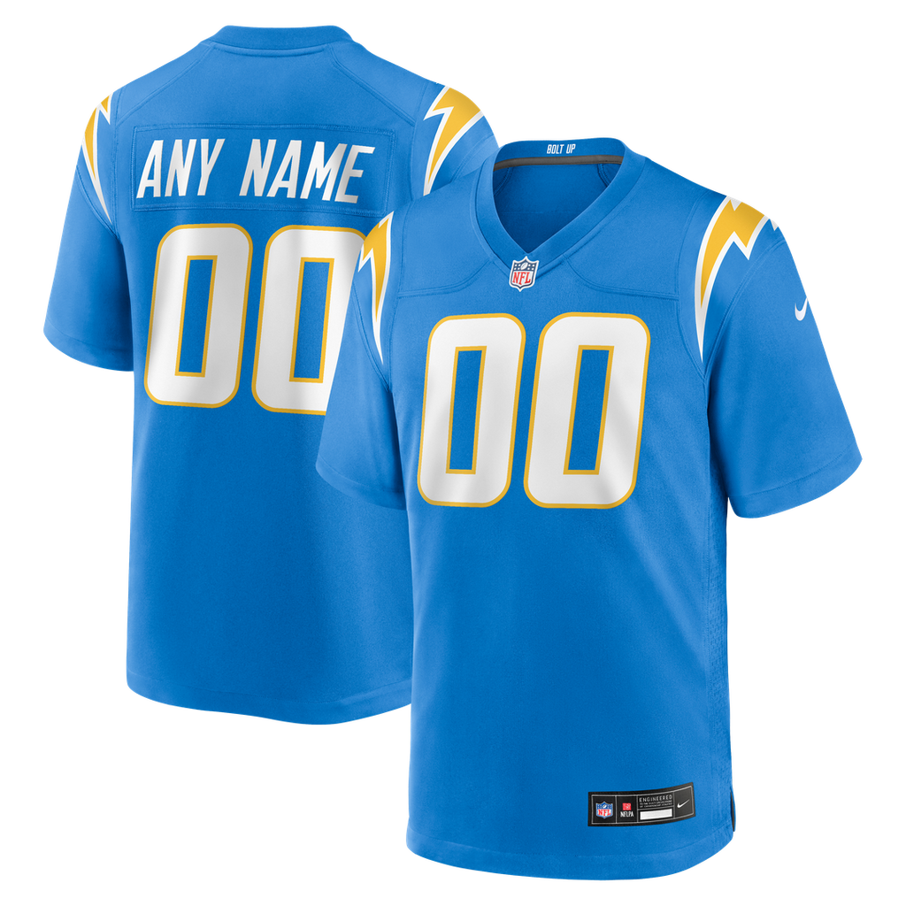 Los Angeles Chargers Nike Powder Blue Custom Game Jersey product image 9, provided for visual reference and product detail