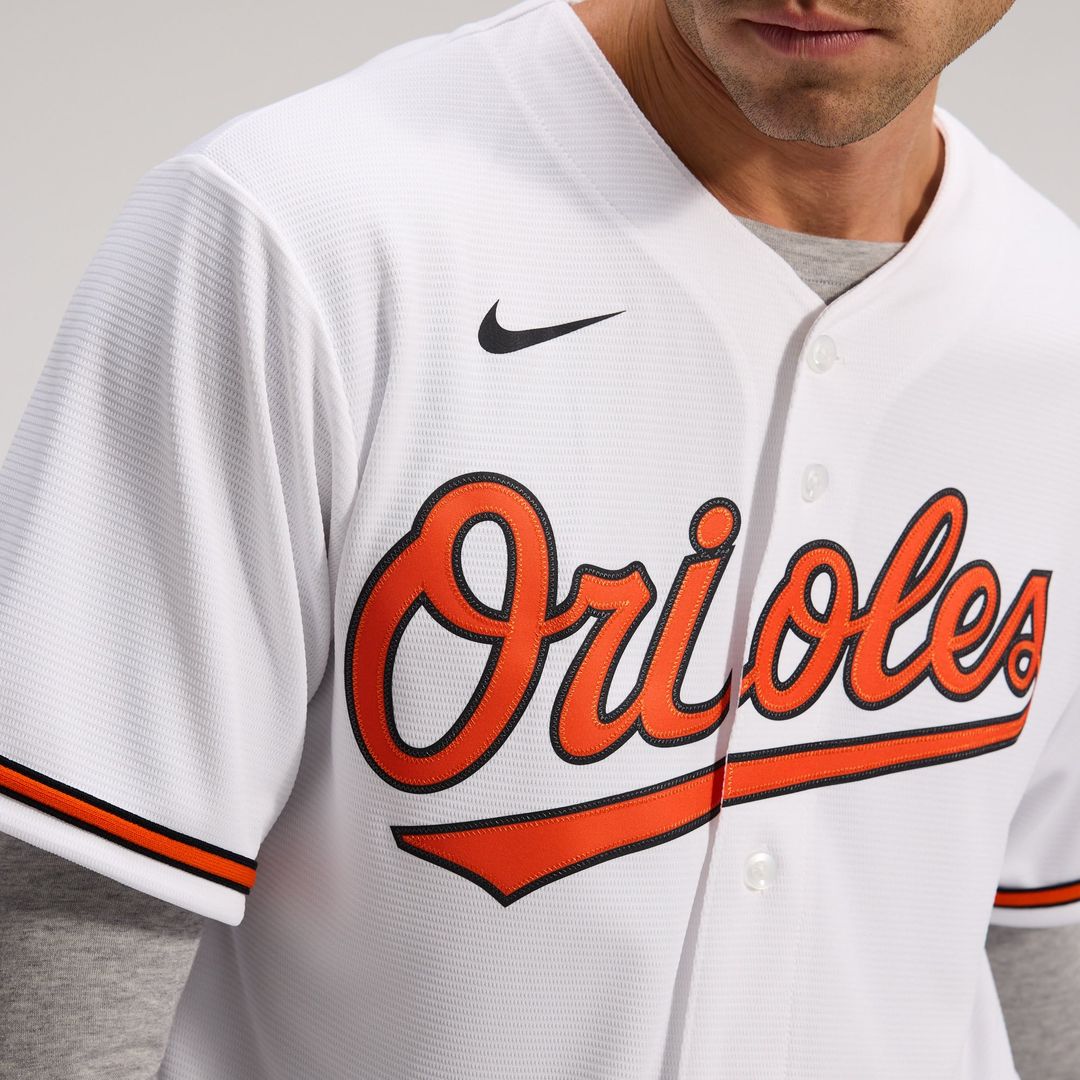 Baltimore Orioles Nike White Home Replica Team Jersey product image 17, provided for visual reference and product detail