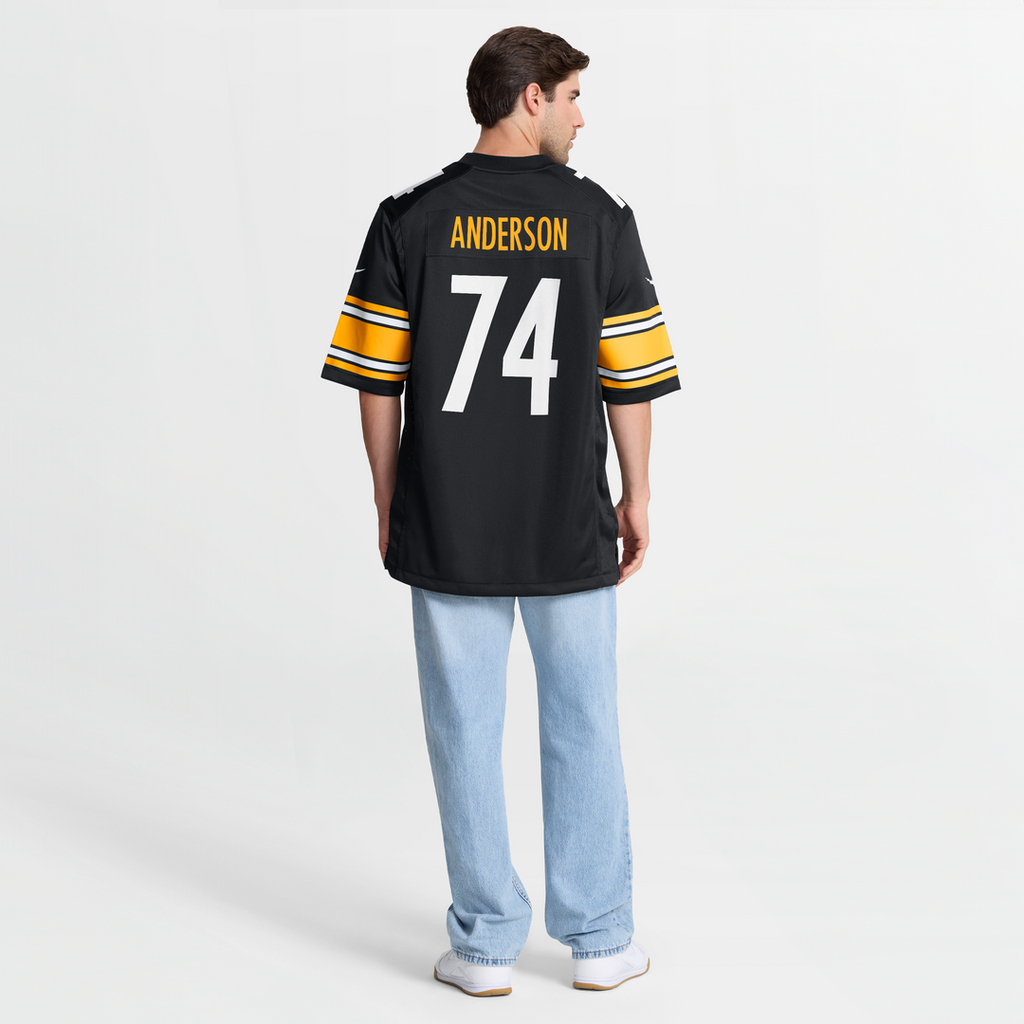 Pittsburgh Steelers Spencer Anderson Nike Black Game Jersey product image 8, provided for visual reference and product