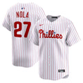 Philadelphia Phillies Aaron Nola Nike White Home Limited Player Jersey product image 1, provided for visual reference and