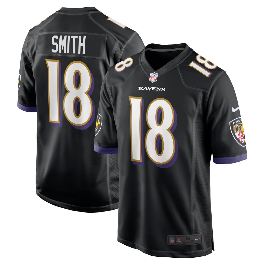 Baltimore Ravens Roquan Smith Nike Black Alternate Game Jersey product image 1, provided for visual reference and product
