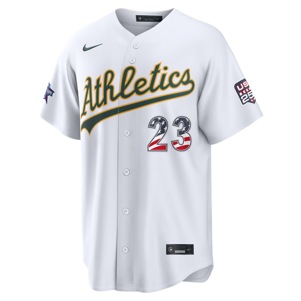 2026 All-Star Edition Stars & Stripes Athletics Shea Langeliers Nike White Stadium Jersey product image 2, provided for