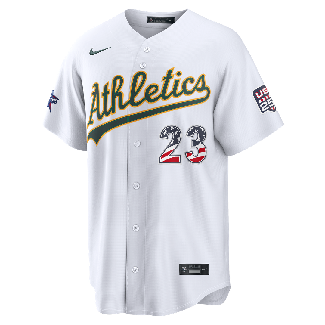 2026 All-Star Edition Stars & Stripes Athletics Shea Langeliers Nike White Stadium Jersey product image 2, provided for