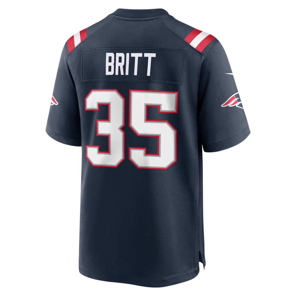 New England Patriots K.J. Britt Nike Navy Team Game Jersey product image 5, provided for visual reference and product detail