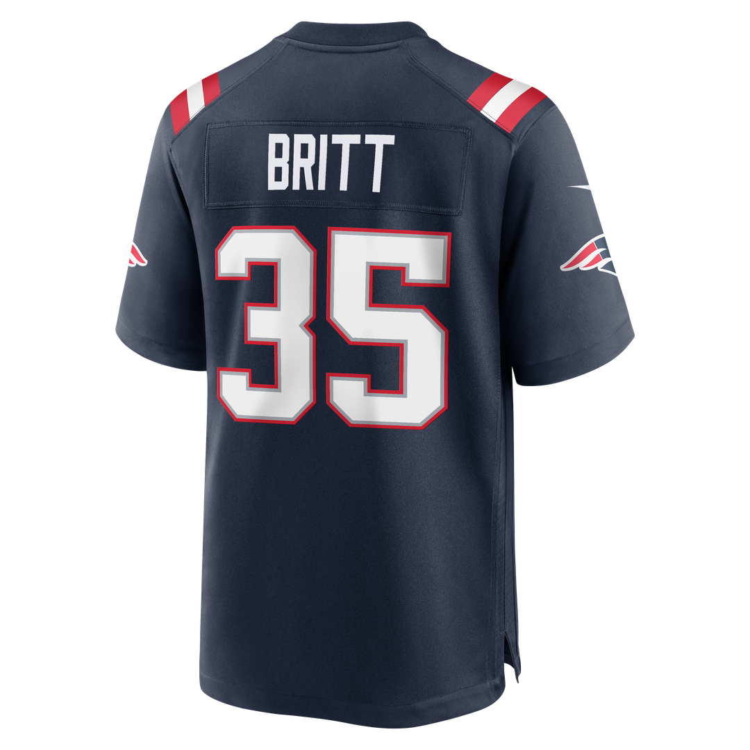 New England Patriots K.J. Britt Nike Navy Team Game Jersey product image 5, provided for visual reference and product detail