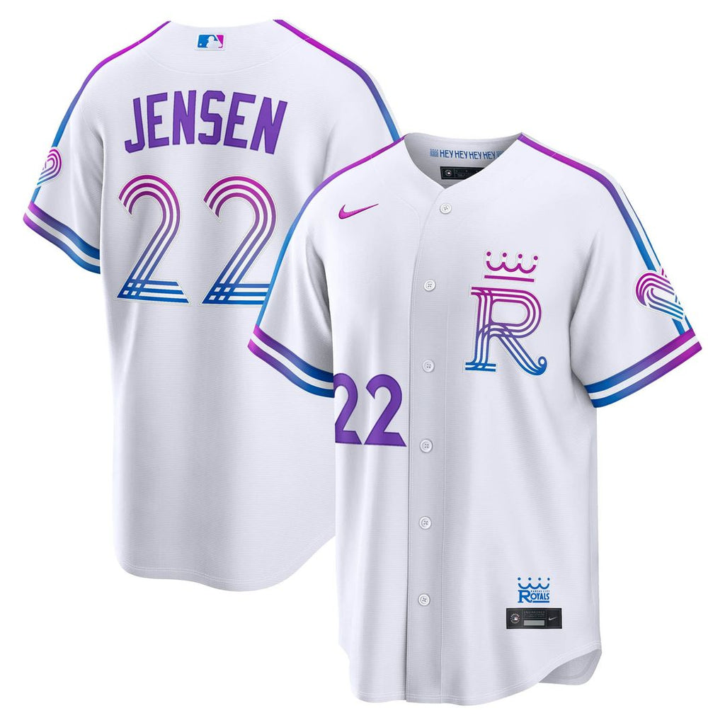 Kansas City Royals Carter Jensen Nike White 2026 City Connect Stadium Jersey product image 1, provided for visual reference