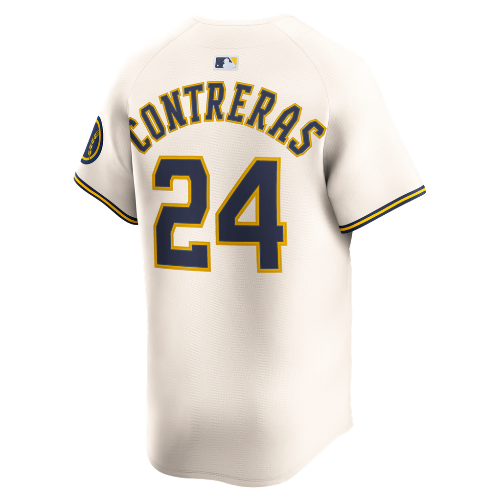 Milwaukee Brewers William Contreras Nike Cream Home Limited Player Jersey product image 7, provided for visual reference and
