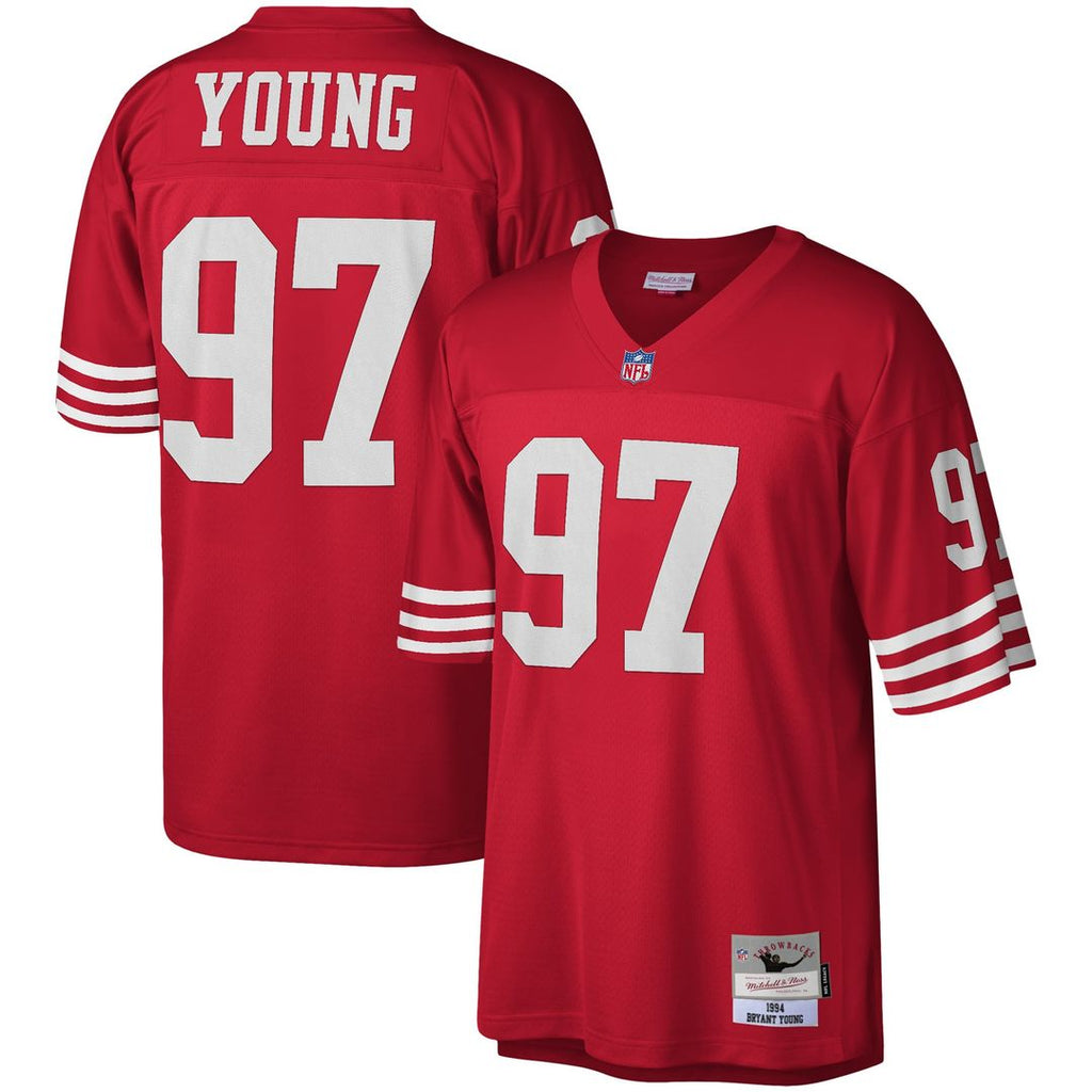San Francisco 49ers Bryant Young Mitchell & Ness Scarlet Legacy Replica Jersey product image 1, provided for visual