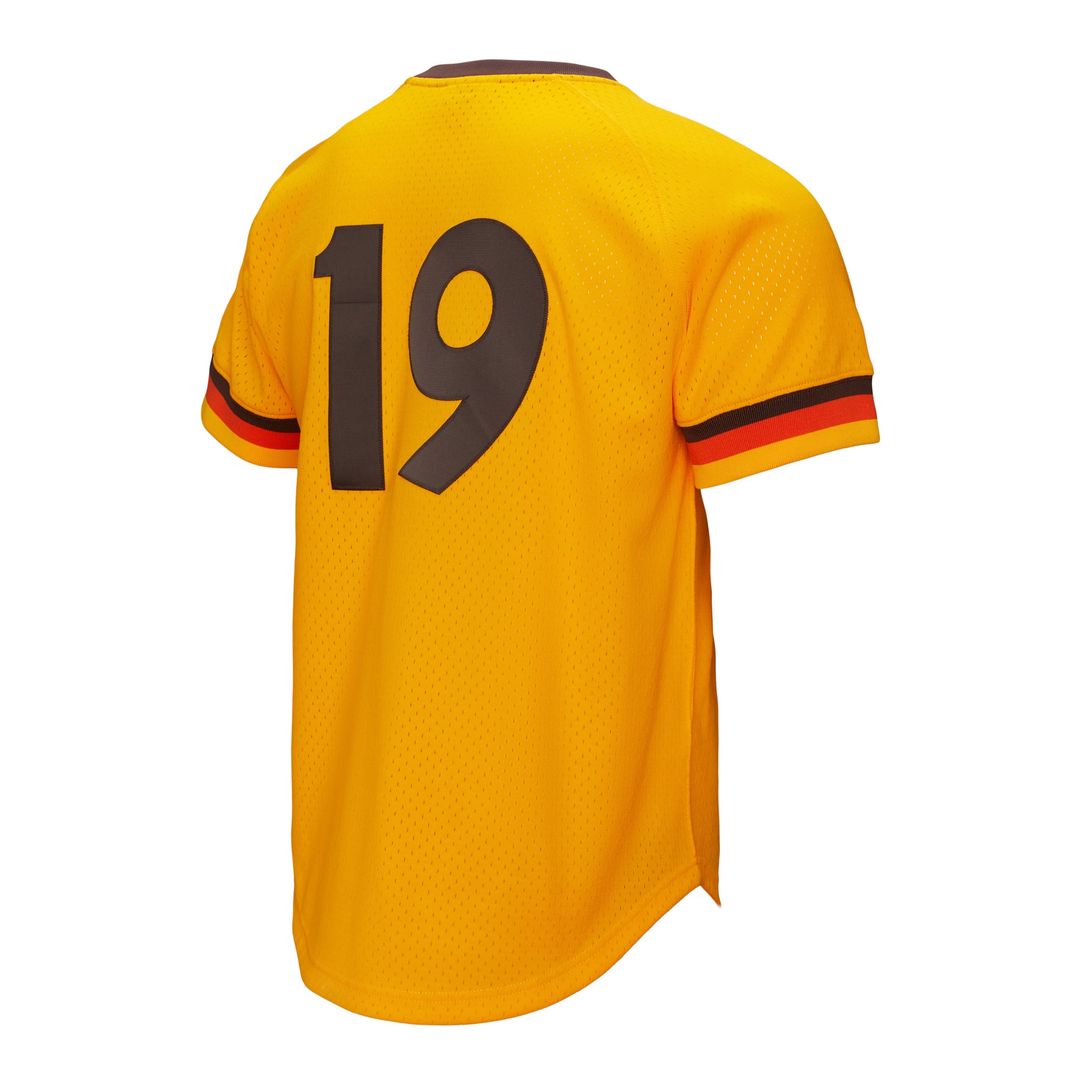 San Diego Padres Tony Gwynn Mitchell & Ness Gold Big & Tall Cooperstown Mesh Batting Practice Jersey product image 5,